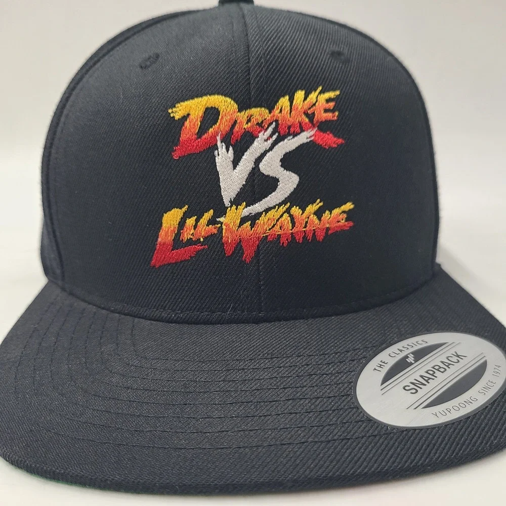 Drake vs Lil Wayne Hat Snapback Black Wool Blend Tour Concert Rap Merch 2014 Men